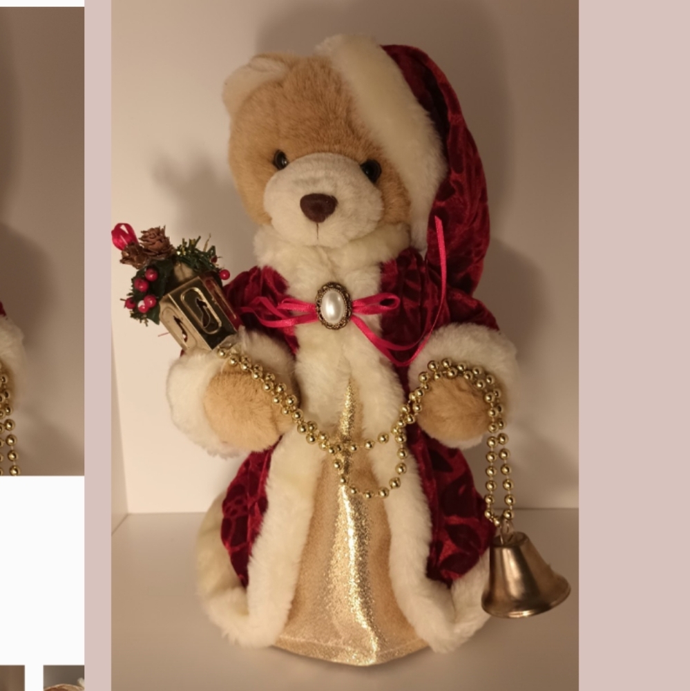 Vintage Teddy Bear Christmas Tree Topper